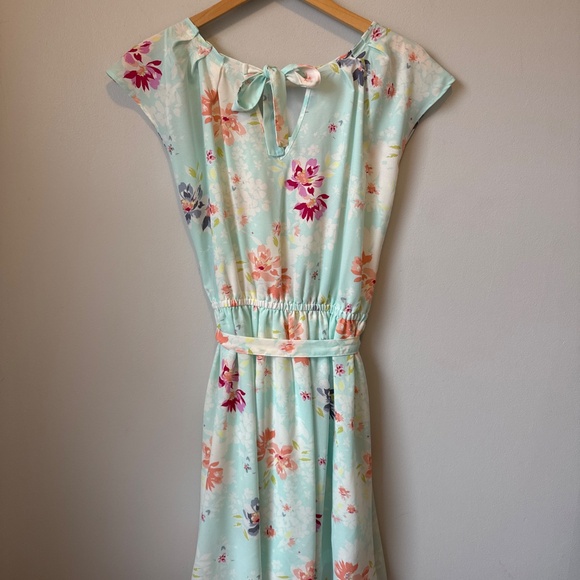 LC Lauren Conrad, mint cap sleeve dress tie waist - Picture 6 of 7